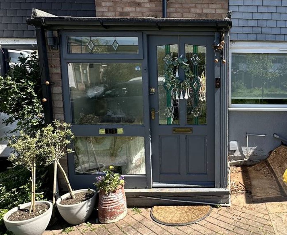 After: new grey porch
